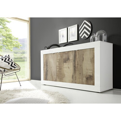 Kummut BASIC valge läige / tamm Pero, 160x43xH86 cm