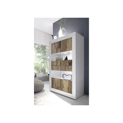 Vitiriinkapp BASIC valge läige / tamm Pero, 102x43xH162 cm