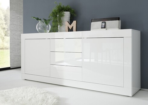 Kummut BASIC valge läige, 210x43xH86 cm