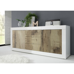 Kummut BASIC valge läige / tamm Pero, 210x43xH86 cm