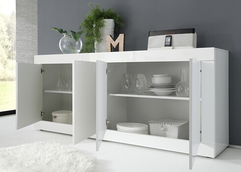 Kummut BASIC valge läige, 207x43xH86 cm