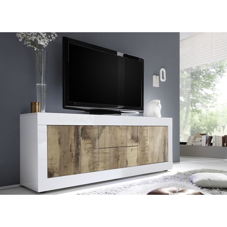 Kummut BASIC valge läige / tamm Pero, 210x43xH66 cm