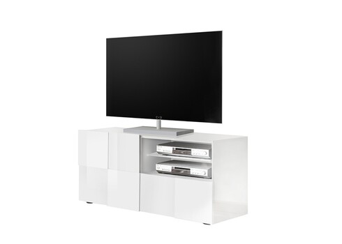 Tv-alus DAMA valge läige, 121x43xH57 cm, LED