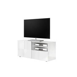 Tv-alus DAMA valge läige, 121x43xH57 cm, LED