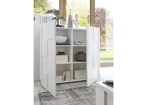 Kummut DAMA valge läige, 121x43xH111 cm