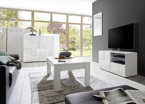 Kummut DAMA valge läige, 121x43xH111 cm