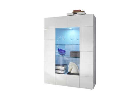Vitriinkapp DAMA valge läige, 121x43xH166 cm, LED