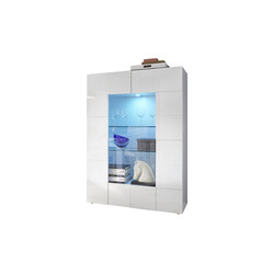 Vitriinkapp DAMA valge läige, 121x43xH166 cm, LED