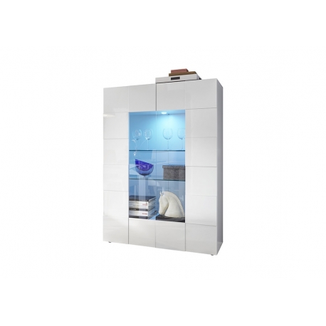 Vitriinkapp DAMA valge läige, 121x43xH166 cm, LED