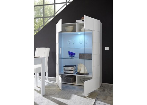 Vitriinkapp DAMA valge läige, 121x43xH166 cm, LED