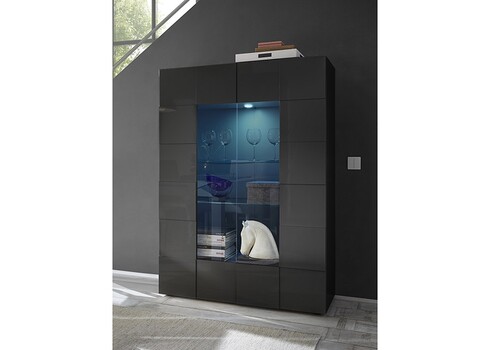 Vitriinkapp DAMA antratsiit läige, 121x43xH166 cm, LED