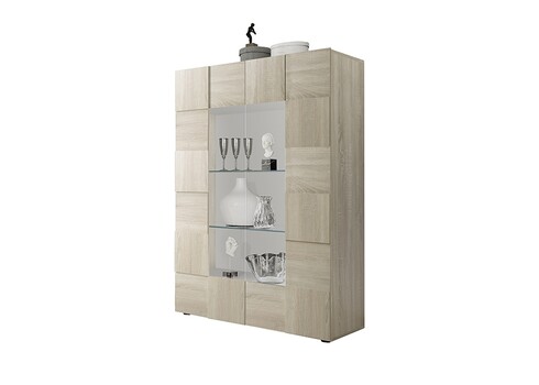 Vitriinkapp DAMA tamm Sonoma, 121x43xH166 cm, LED