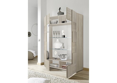 Vitriinkapp DAMA tamm Sonoma, 121x43xH166 cm, LED