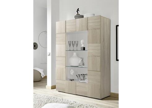 Vitriinkapp DAMA tamm Sonoma, 121x43xH166 cm, LED