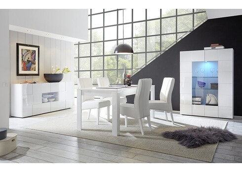 Kummut DAMA valge läige, 181x43xH84 cm, LED