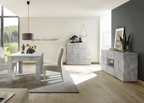 Kummut DAMA betoonhall, 181x43xH84 cm, LED