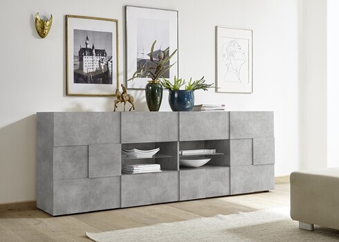 Kummut DAMA betoonhall, 241x43xH84 cm, LED