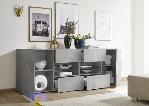 Kummut DAMA betoonhall, 241x43xH84 cm, LED