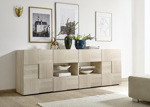 Kummut DAMA tamm Sonoma, 241x43xH84 cm, LED