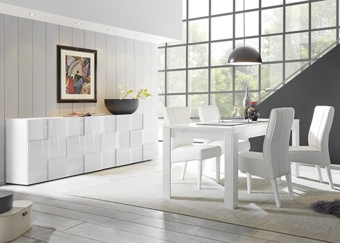 Kummut DAMA valge läige, 241x43xH84 cm, LED