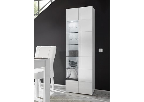 Vitriinkapp DAMA valge läige, 60x43xH187 cm, LED