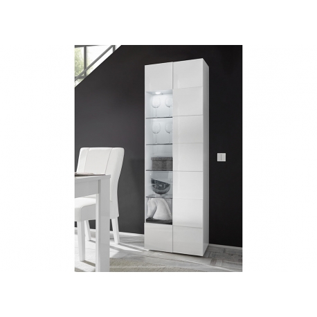 Vitriinkapp DAMA valge läige, 60x43xH187 cm, LED