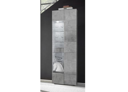 Vitriinkapp DAMA betoonhall, 60x43xH187 cm, LED