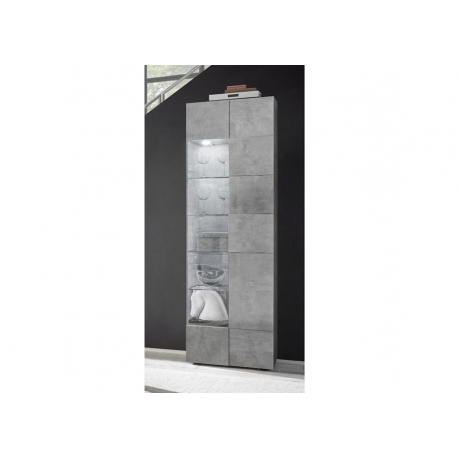 Vitriinkapp DAMA betoonhall, 60x43xH187 cm, LED