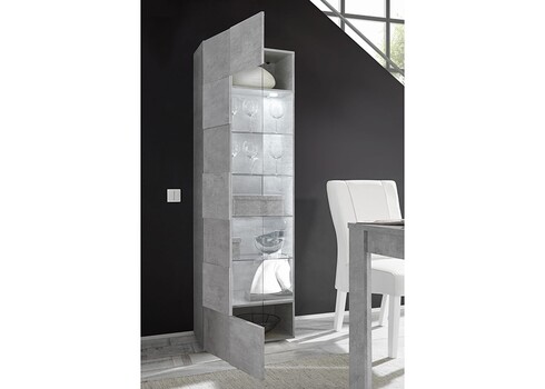 Vitriinkapp DAMA betoonhall, 60x43xH187 cm, LED