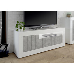 Tv-alus URBINO valge läige / betoon, 138x42xH56 cm, LED
