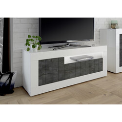 Tv-alus URBINO valge läige / tumehall, 138x42xH56 cm, LED