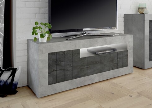 Tv-alus URBINO betoon / tumehall, 138x42xH56 cm, LED