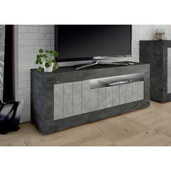 Tv-alus URBINO tumehall / betoon, 138x42xH56 cm, LED