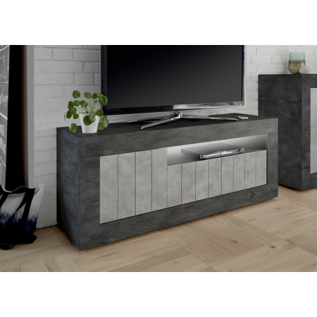 Tv-alus URBINO tumehall / betoon, 138x42xH56 cm, LED