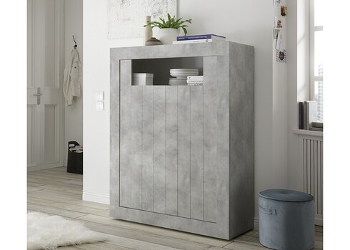 Kummut URBINO betoon, 110x42xH144 cm, LED