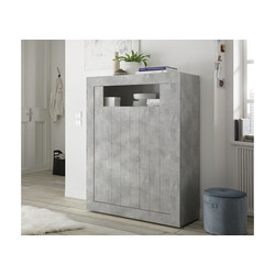 Kummut URBINO betoon, 110x42xH144 cm, LED