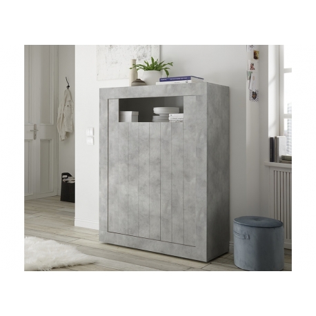 Kummut URBINO betoon, 110x42xH144 cm, LED