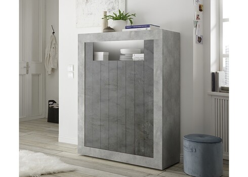 Kummut URBINO betoon / tumehall, 110x42xH144 cm, LED