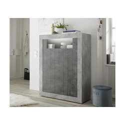 Kummut URBINO betoon / tumehall, 110x42xH144 cm, LED