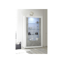 Vitriinkapp URBINO valge läige / betoon, 110x42xH191 cm, LED