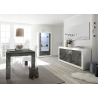 Vitriinkapp URBINO valge läige / tumehall, 110x42xH191 cm, LED