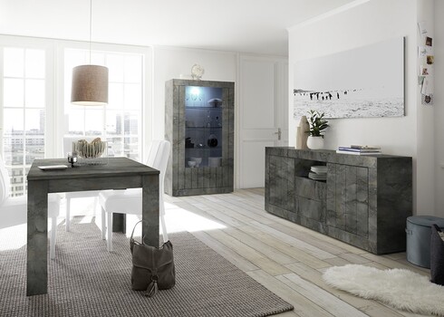 Vitriinkapp URBINO tumehall, 110x42xH191 cm, LED