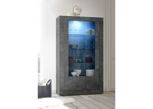 Vitriinkapp URBINO tumehall, 110x42xH191 cm, LED