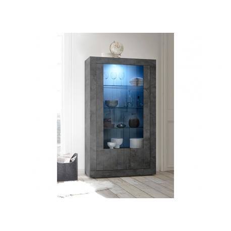 Vitriinkapp URBINO tumehall, 110x42xH191 cm, LED