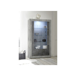 Vitriinkapp URBINO betoon / tumehall, 110x42xH191 cm, LED
