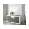 Kummut URBINO valge läige / tumehall, 184x42xH86 cm, LED