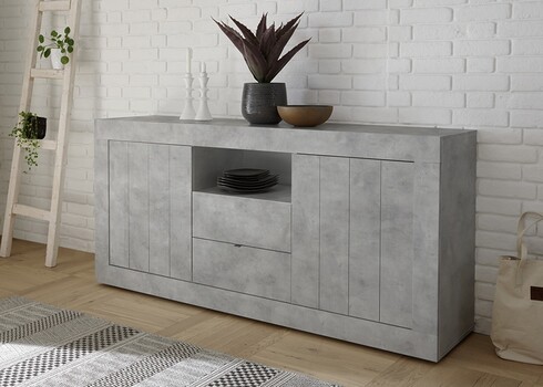 Kummut URBINO betoon, 184x42xH86 cm, LED