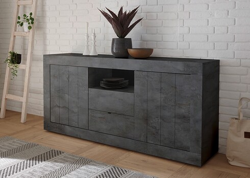 Kummut URBINO tumehall, 184x42xH86 cm, LED