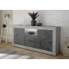 Kummut URBINO betoon / tumehall, 184x42xH86 cm, LED