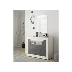 Kummut URBINO valge läige / tumehall, 110x42xH86 cm, LED